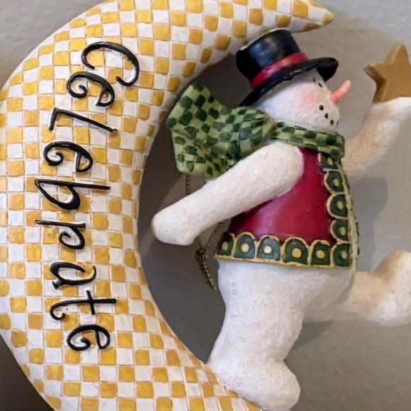 THREE CHRISTMAS MOON ORNAMENTS DESIGNED BY DEB STRAIN - Picture 2 of 5